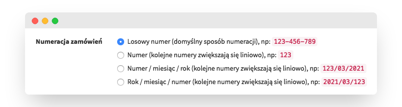 Formatowanie numeru zamówienia